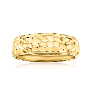 Ross-Simons 10kt Yellow Gold Hammered Round Groove-Pattern Ring - 1 of 4