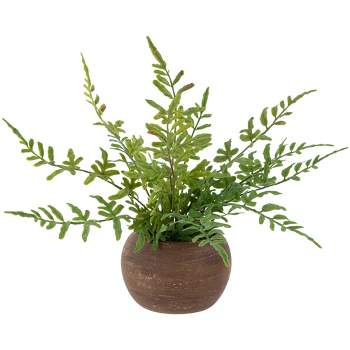 Northlight Real Touch™ Artificial Fern Plant in Orb Pot 11"