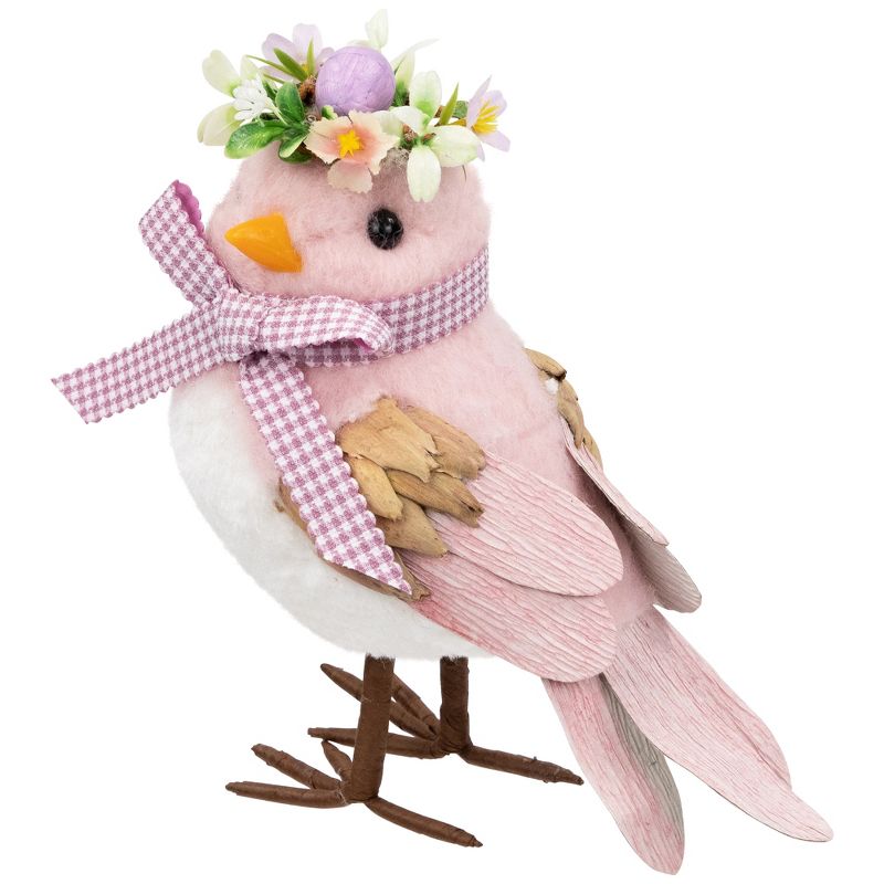 Northlight Plush Bird with Gingham Bow Easter Figurine - 7.75" - Pink, 5 of 7