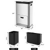 34L / 9 GAL Kitchen Trash Can with Lid, Fingerprint-Proof Stainless Steel Classified Recycle Rubbish Bin with 2 Removable Inner Buckets - 2 of 4