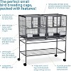 Prevue Pet Products F070 Hampton Deluxe Divided Breeder Cage with Stand, Black Hammertone,1/2" - 3 of 4