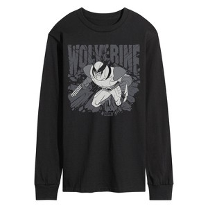 Men's - Marvel - Wolverine Gray Toned Comic Long Sleeve Graphic T-Shirt - 1 of 4