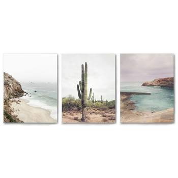 Americanflat Coastal Botanical Triptych Natural Photography By Sisi And Seb Triptych Wall Art - Set Of 3 Canvas Prints