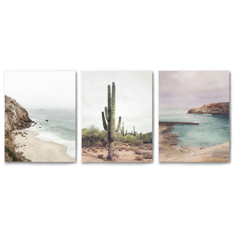 Americanflat Coastal Botanical Triptych Natural Photography By Sisi And Seb Triptych Wall Art - Set Of 3 Canvas Prints, 1 of 5