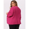 Agnes Orinda Women's Plus Size Fashion Formal with 3/4 Pleated Sleeves and Shawl Collar Blazers - 4 of 4