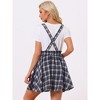 INSPIRE CHIC Women's Plaid Pleated Mini Tartan Overall Skater Suspender Skirt - 4 of 4