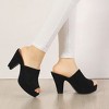 Allegra K Women's Open Toe Platform Chunky Heel Slides Sandals - 2 of 4