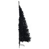 vidaXL Artificial Half Christmas Tree with Stand Black 6 ft PVC - 4 of 4