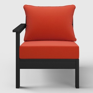 WestinTrends  Avalon Outdoor Patio HDPE Left Arm Facing Sectional Corner Club Chair with Patio Cushions - 1 of 4