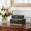 HomeRoots Set of Two Black And Gold Nesting Decorative Storage Boxes With Lids - 2 of 4