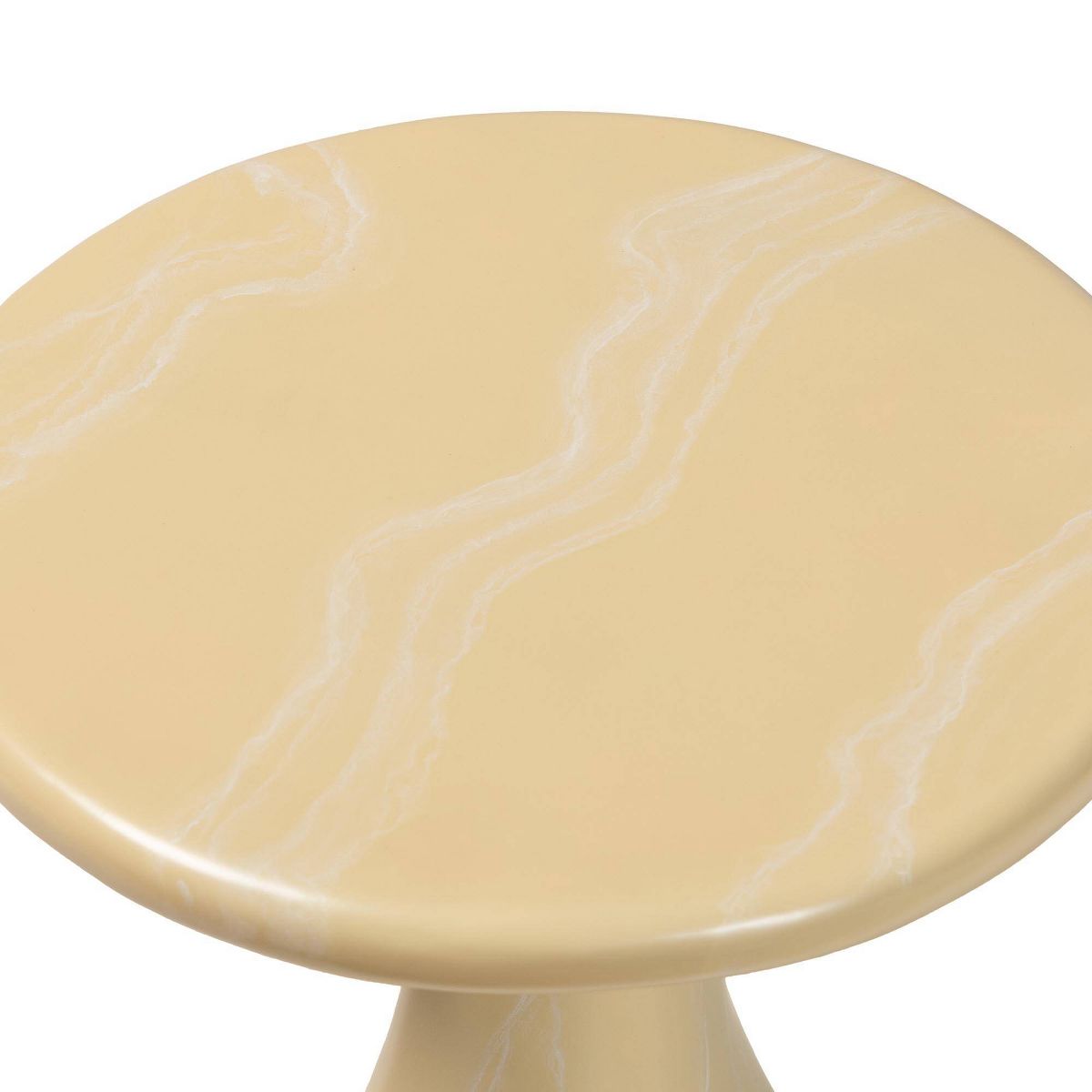 bali & pari Aponi Marbled Resin End Table Cream - thumbnail 2