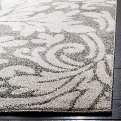 Elysian Dark Grey & Beige Floral Synthetic 3' x 5' Area Rug