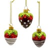 Kurt Adler 2.36-Inch Noble Gems™ Glass Chocolate Strawberry Ornaments, 6-Piece Box - 2 of 4