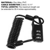 Unique Bargains Portable Bike Cable Lock to 35.4" Maximum Length Black - 3 of 4