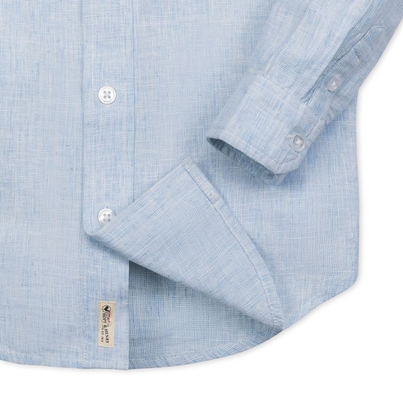 Hope & Henry Boys' Linen Classic Button Down Shirt, Kids, 3 of 5