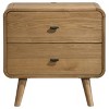 PAGED High Gloss Nightstand Modern Side Table with 2 Storage Drawers and Metal Handles, Bedside Cabinet for Bedroom, Living Room - 2 of 4