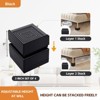 Aoibox Adjustable Bed Furniture Risers Heavy Duty Raise Blocks for Bed Couch Desk Table Black 4 Pack Supports 1300 Lbs - 3 of 4