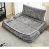 Okak Large Loveseat Floor Bean Bag Human Dog Bed with 5 Adjustable Position,Extra Lazy Chenille 2-in-1 Couch for You & Pets - 3 of 4
