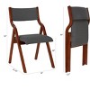 Christopher Knight Home Boris Cherry Wood and Upholstered Fabric Folding Dining Chair（Set of 2） - 3 of 4