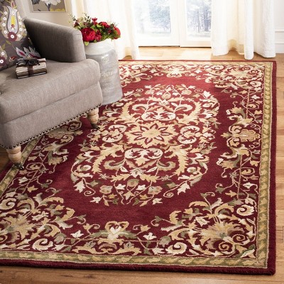 Heritage Red Hand-Tufted Wool Rectangular Area Rug