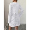 Womens Open Front Knit Sheer Cardigans Summer Boho Lightweight Long Sleeve Long Sweater - 2 of 4