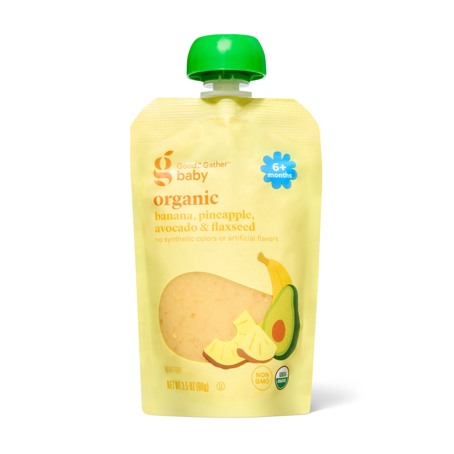 Banana Pineapple Avocado & Flaxseed Organic Baby Food Pouch - 3.5oz - Good & Gather™