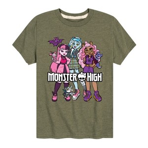 Boys' - Monster High - Group With Pets Short Sleeve Graphic T-Shirt - 1 of 4