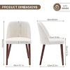 Dining Chairs Set of 2, Upholstered Kitchen Dining Room Chairs with Padded Seat and Wood Legs, Modern Fabric Side Dinner Chair for Dining Room - 2 of 4