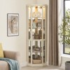 FURNIinspire Corner Curio Cabinet with Side-Hung Glass Doors Shelves, Perfect for Collections, White, 16.5"*69.85"*16.5" - 2 of 4