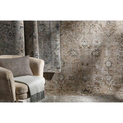 Claydon Taupe and Beige Synthetic Runner Rug 2'7" x 7'3"