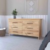 Okak Modern 6 Drawer Double Dresser, 31.7" Tall Storage Cabinet with Metal Gliders & Elevated Base,Bedroom Dresser for Clothes Organization - 2 of 4