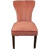 HomeRoots Set of Two Blush and Brown Upholstered Velvet Dining Parsons Chairs - 4 of 4