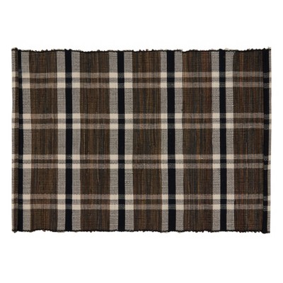 Natural Plaid Woven Water Hyacinth Placemats, Set of 4