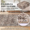 9x12 Rust Large Washable Area Rug, Vintage Oriental Floral Carpet, Ultra-Thin Soft Low Pile Non-Slip Non-Shedding Floor Cover for Bedroom, Office - 4 of 4