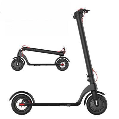 VisioGear Bicycles, 10 Inch Scooter for Adults and Teens, Portable Folding Scooter, Black, 42.64"*6.5"*46.69"