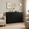 Dresser for Bedroom, Modern 6 Drawer Dresser for Bedroom, Wide Wood Chests of Drawers Storage with Metal Handle for Entryway, Hallway,Living Room - 3 of 3