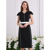 INSPIRE CHIC Women's Formal Contrast Color Cap Sleeve Work Sheath Dress - 2 of 4