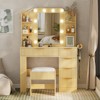 Buenhomino Vanity Desk with Light Sliding Mirror and 5 Drawers, Makeup Vanity Table Set for Bedroom - 2 of 4