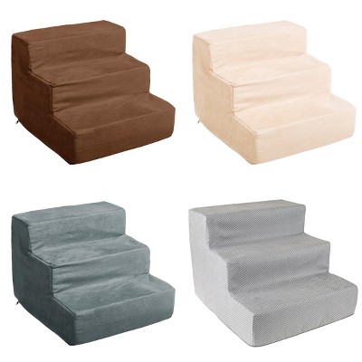 Brown High-Density Foam 3-Step Pet Stairs