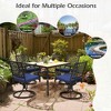 Tangkula 4PCS Patio Swivel Dining Chairs Lattice Rocker Cushioned Armrest Navy - 4 of 4
