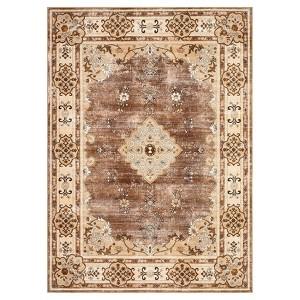 Coolmee Area Rugs Washable,Boho Vintage Bohemian Distressed Oriental Carpet Non Slip, Floral, for Living Room Bedroom Nursery Old Green - 1 of 4