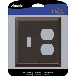 Amerelle Century Aged Bronze 2 gang Stamped Steel Toggle Wall Plate 1 pk - 1 of 1