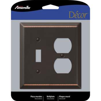 Amerelle Century Aged Bronze 2 gang Stamped Steel Toggle Wall Plate 1 pk