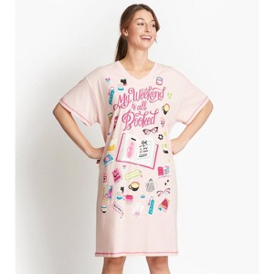 Little Blue House Women's Nightshirt, Book Club, One Size - 1 of 4