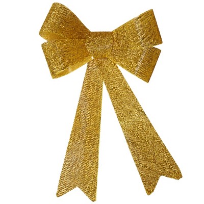Northlight Tinsel 4-Loop Bow Christmas Decoration - 16" - Gold