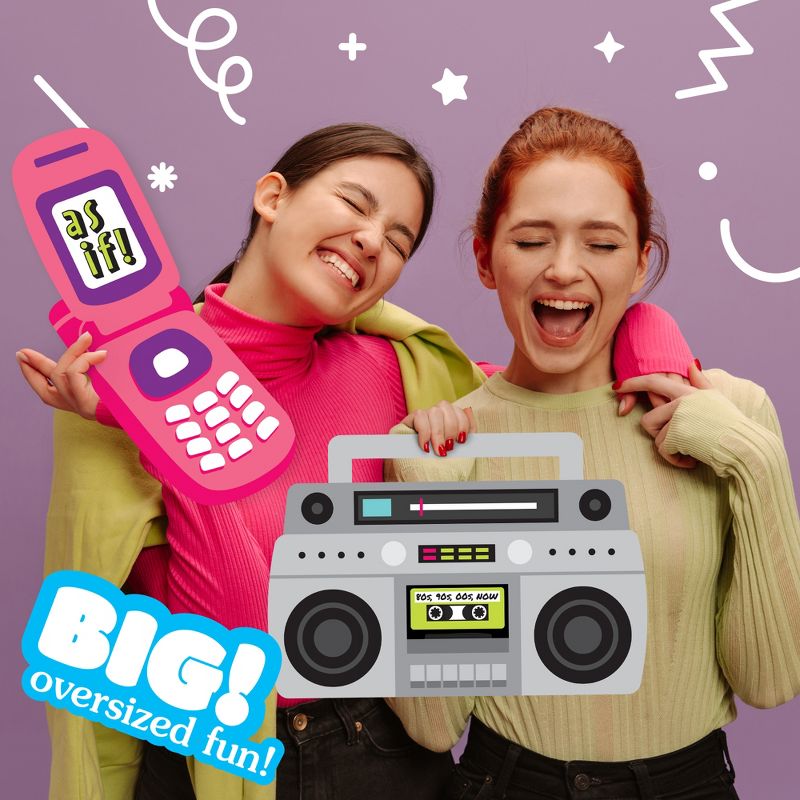 Big Dot of Happiness Through the Decades - Milkshake, Flip Phone, and Boom Box Decorations - 50s, 60s, 70s, 80s, & 90s Party Large Photo Props - 3 Pc, 2 of 6