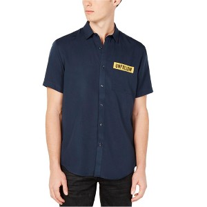 I.N.C International Concepts Mens Unfollow Button Up Shirt, Blue, Large - 1 of 1