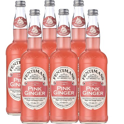 Fentimans Botanically Brewed Pink Ginger Sparkling Soda, 6 Pack, 9.3 fl oz Bottles – Premium Craft Soda/Mixer for Cocktails & Refreshing Drinks