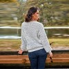 Women's Light Blue V-Neck Blouson Sleeve Knit Sweater - Cupshe - 2 of 4