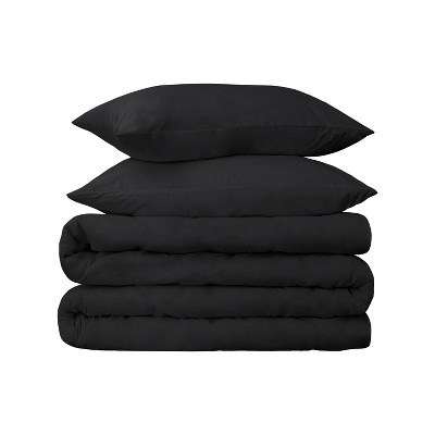 650-Thread Count Cotton Solid Duvet Cover and Sham Set by Blue Nile Mills